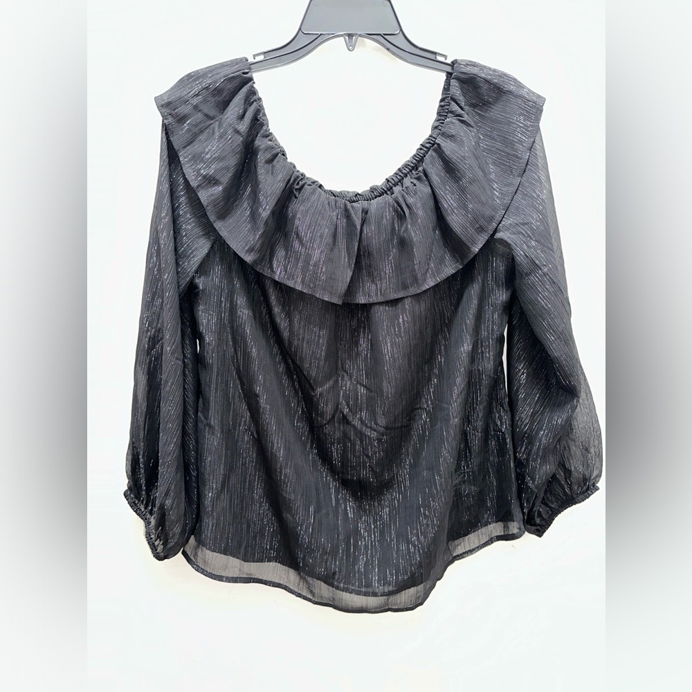 White House Black Market off the shoulder metallic blouse